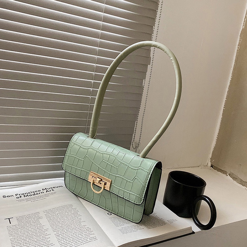 Túi IELGY họa tiết đá nhỏ kẹp nách quải vai phong cách Hồng Kông kiểu Pháp cao cấp