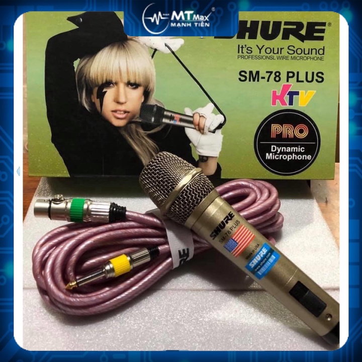 MT MAX Micro có dây Shure SM-78 Plus - Thiết kế bắt mắt, sang trọng - Chất âm nhẹ, siêu sáng - Bắt âm nhạy, chống hú