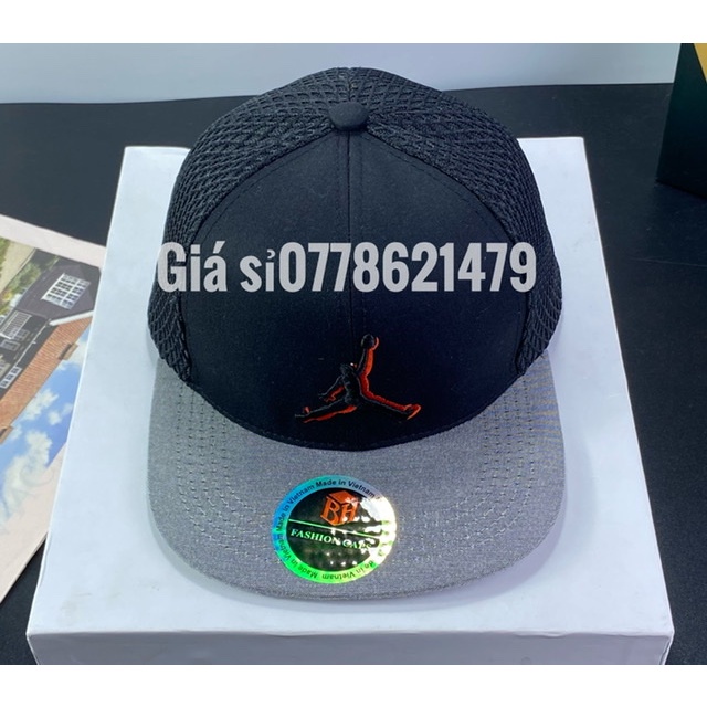 Nón kết snapback người lớn - mũ lưỡi trai hiphop phối lưới thêu logo người thể thao
