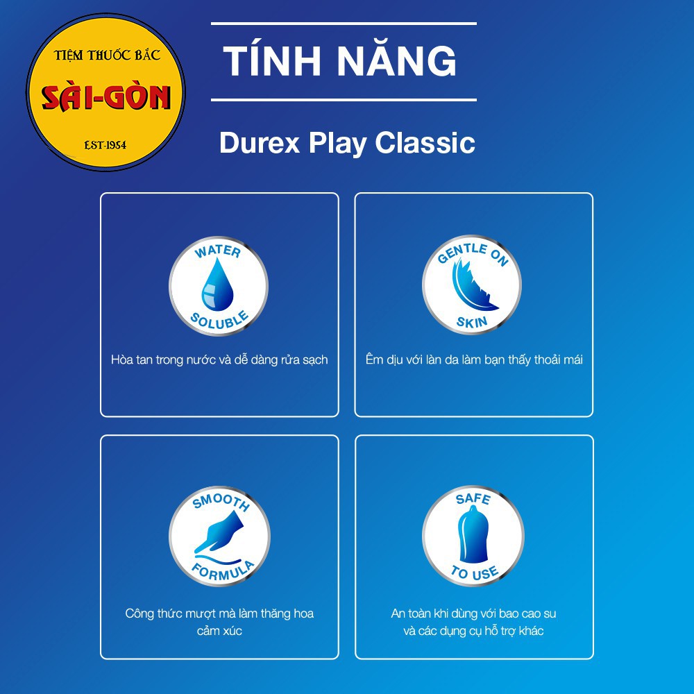 Gel bôi trơn Âm đạo Durex Play Classic 50ml - Tăng độ ẩm tự nhiên đánh bay khô hạn