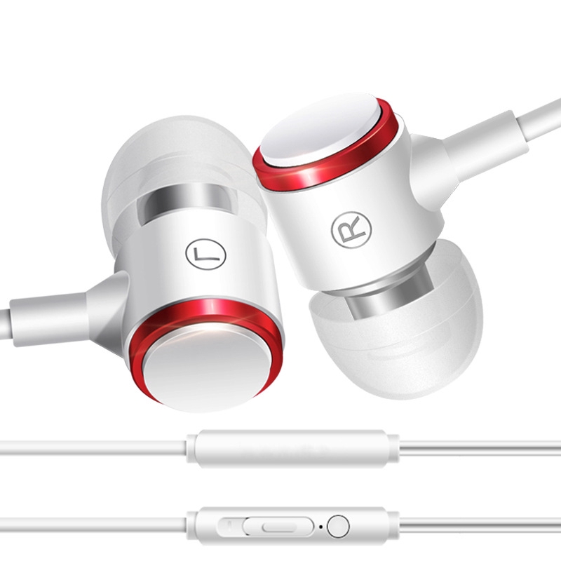 Metal Line-control Earphone 3.5mm Bass In-ear Sports Earbuds