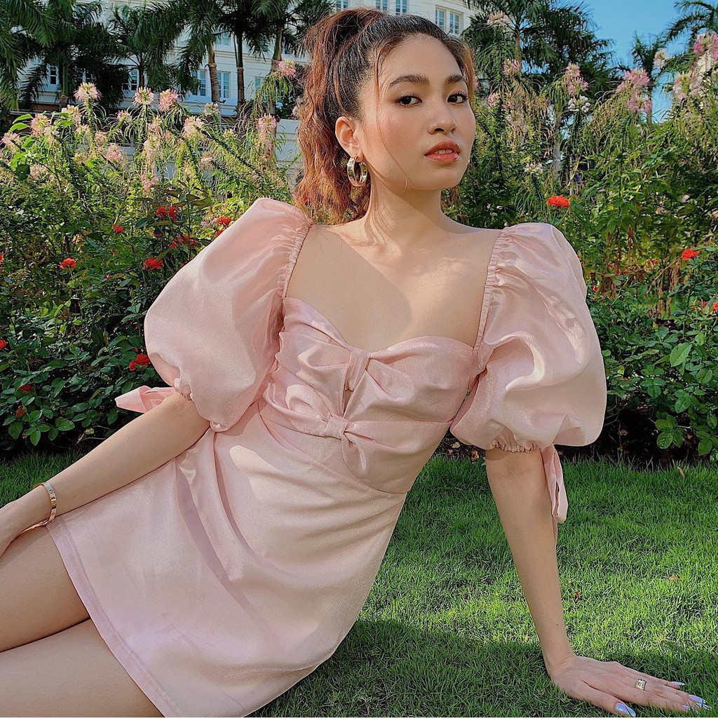 Đầm đi tiệc cổ vuông tay bồng siêu sang Pope Dress | BigBuy360 - bigbuy360.vn