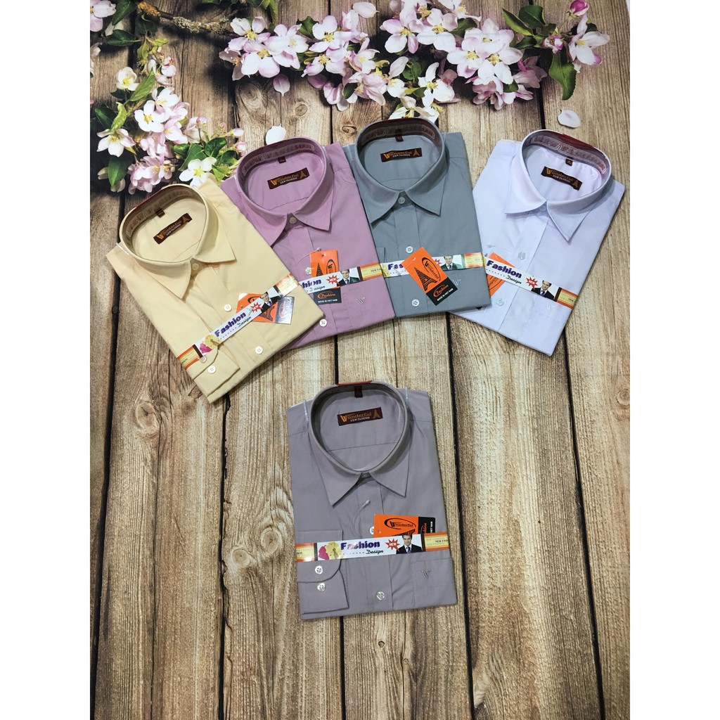 Áo sơ mi nam trung niên trơn nhiều màu size dưới 85kg