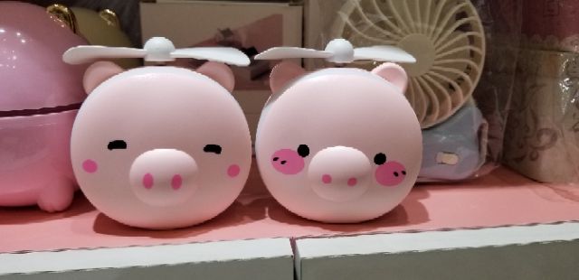 Gương 3 trong 1 (Gương kèm đèn quạt) piggy dễ thương