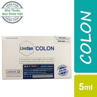 Livespo Colon - Bào Tử Lợi Khuẩn Cho Bệnh Viêm Đại Tràng Cấp Và Mãn Tính, Viêm Đại Tràng Co Thắt, Tiêu Chảy, Táo Bón