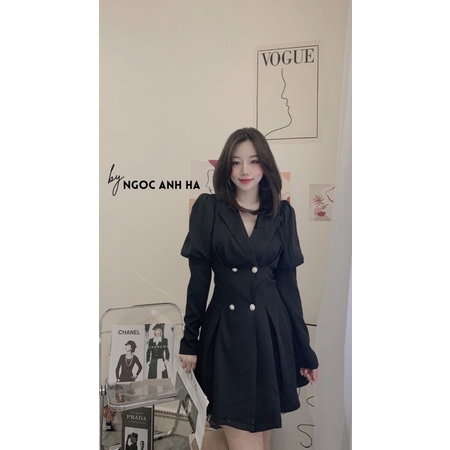 Váy vest tay bồng 4 cúc - Follow Me