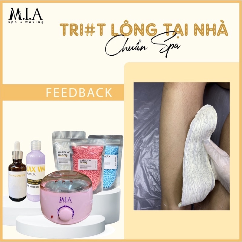 Combo Wax Lông Cơ Bản MIA WAXING kèm Nồi Nấu Pro 100 + Sáp Cao Cấp tặng kèm serum ức chế nang lông
