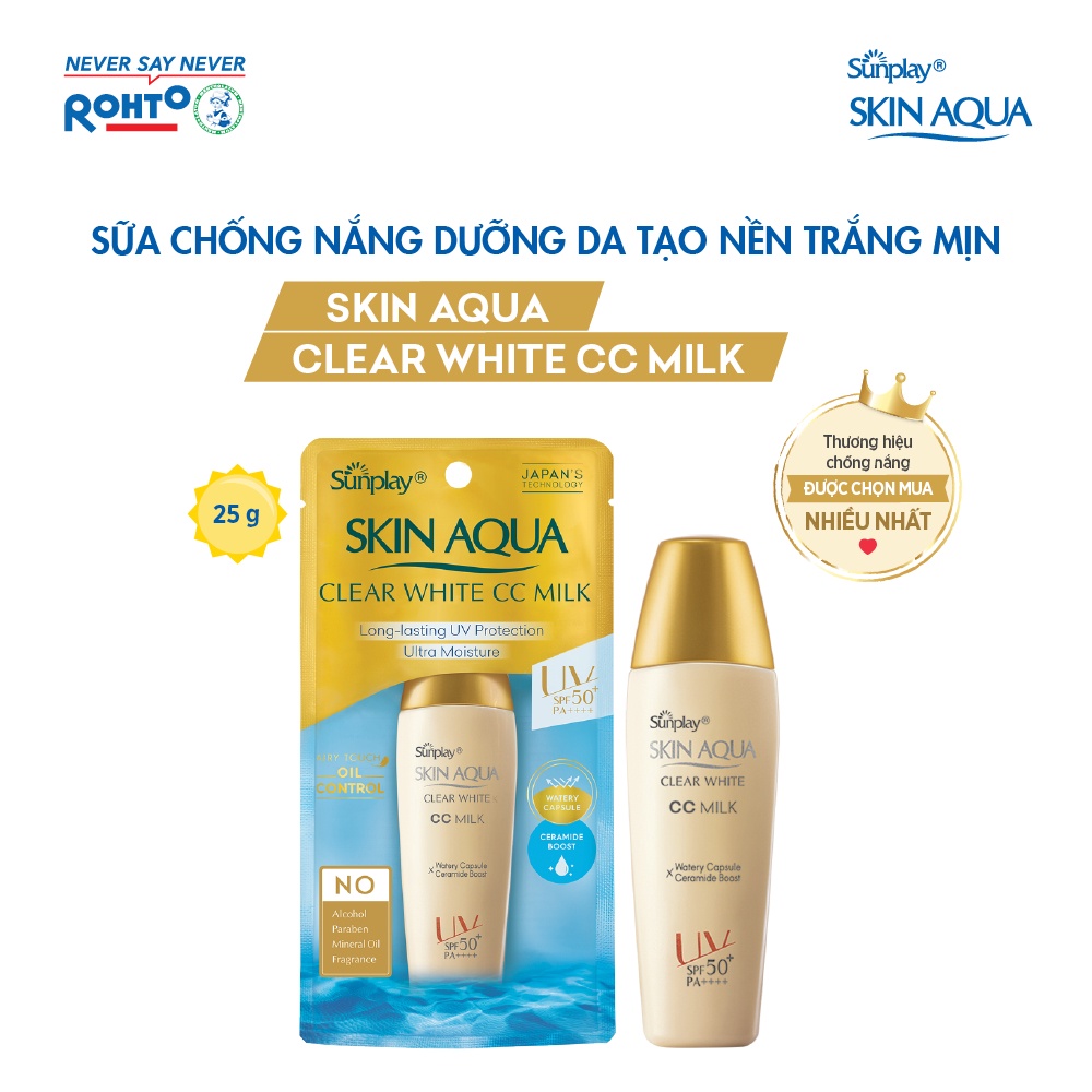 Sữa chống nắng tạo nền Sunplay Skin Aqua Clear White CC Milk 25g