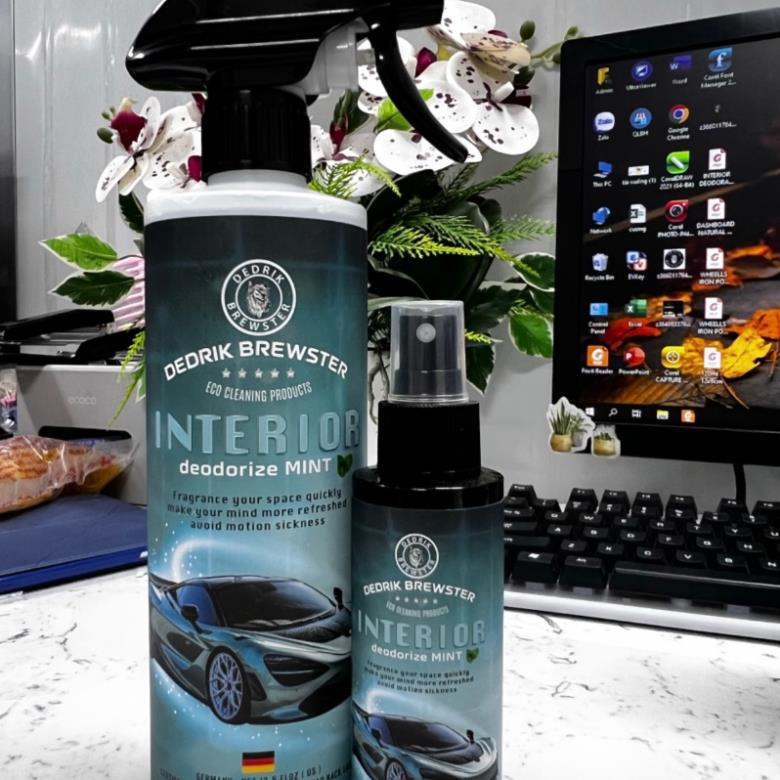 Xịt Khử Khuẩn Nano Xe Hơi INTERIOR DEDRIK BREWSTER Diệt Vi Khuẩn, Đánh Bay Mùi Hôi Ẩm Mốc Trên Xe Ô Tô, Công Nghệ Đức
