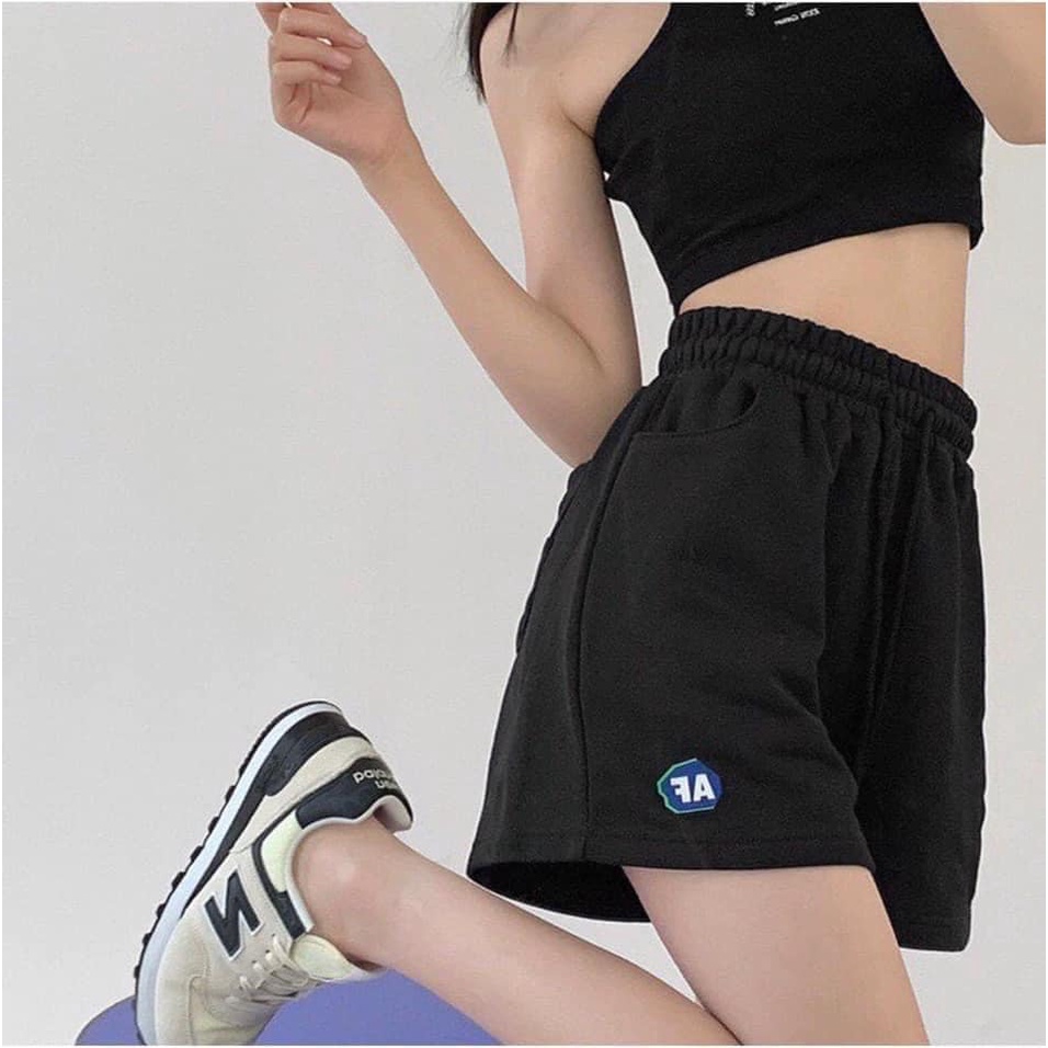 Quần Short Da Cá AF PEONYB Nữ [FREESHIP] 🌸 Sooc đùi ống rộng phối logo phong cách đường phố hàn quốc đẹp Ulzzang 🌸 | BigBuy360 - bigbuy360.vn