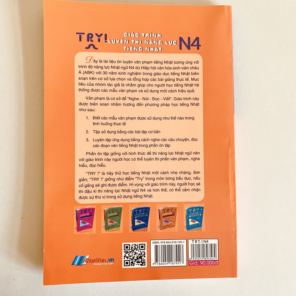 Sách - Giáo trình luyện thi năng lực tiếng Nhật Try! – N4 (File nghe trong mô tả)