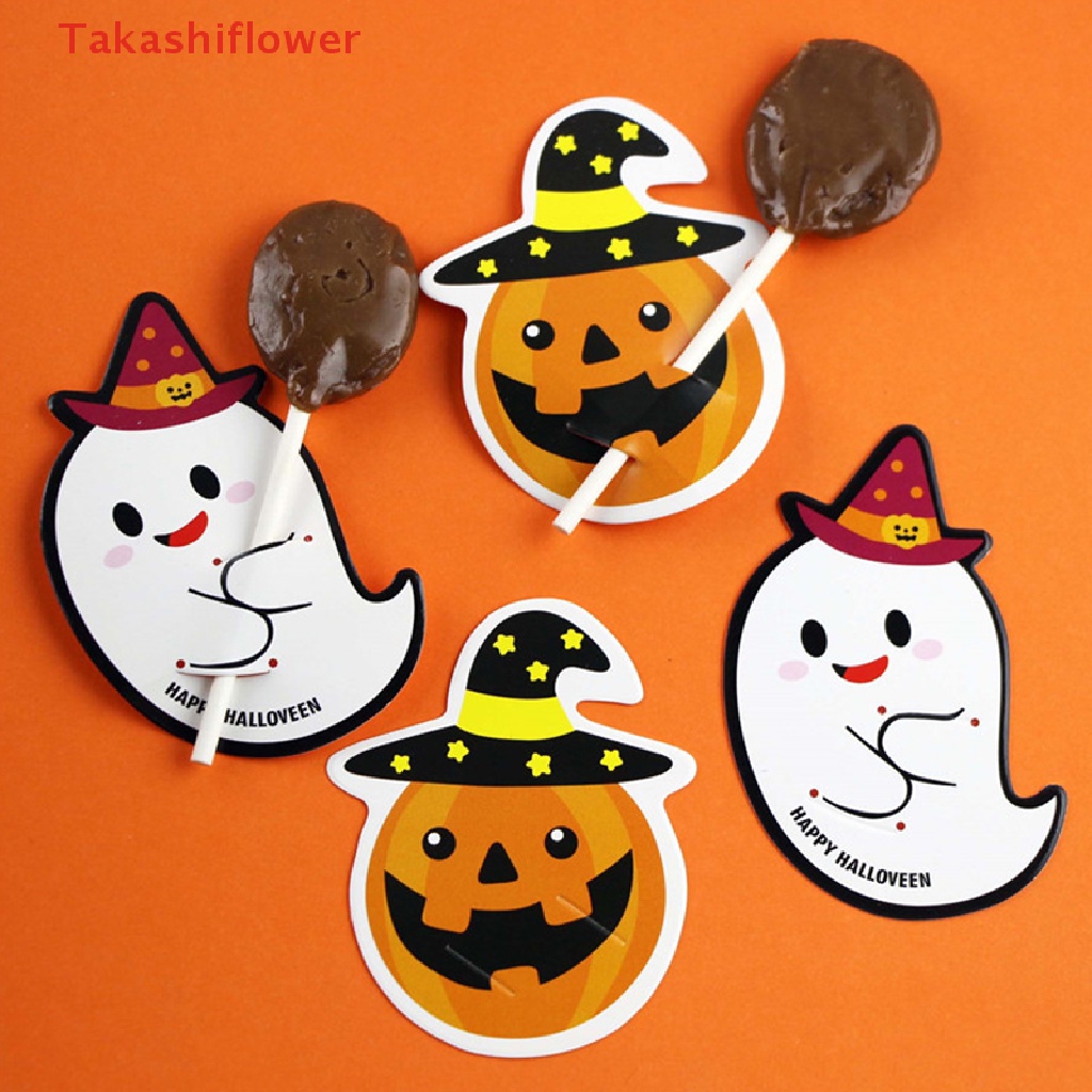 Set 50 Thẻ Kẹo Mút / Bánh Quy / Kẹo Mút / Bí Ngô / Ma Quỷ Trang Trí Halloween / Giáng Sinh DIY