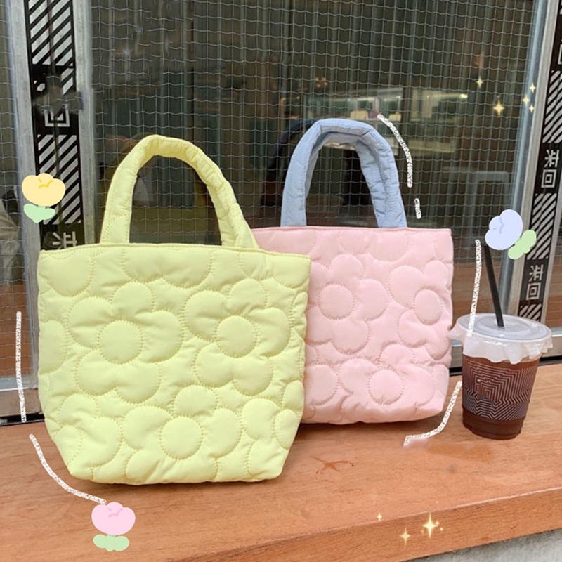 Túi Đựng Cơm Trưa Bằng Nylon Đơn Giản Phong Cách Retro Cho Nữ