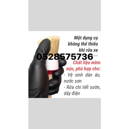 Bộ 5 cây cọ lông heo cán gỗ vệ sinh chi tiết ô tô xe máy, các chi tiết khác.