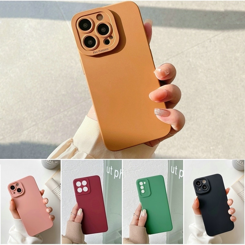 Casing Oppo A15 A15S A53 A33 A31 2020 A52 A72 A92 Reno 6 5 Pro 4G 5G Realme XT X K3 F11 VIVO Y19 Y20 Y20S Y20S G Y12i Y12A Y12S 2021 Y17 Y12 Y15 U10 Y12i S1 Straight Edge Fine Hole Shockproof Anti-fall Soft Phone Case