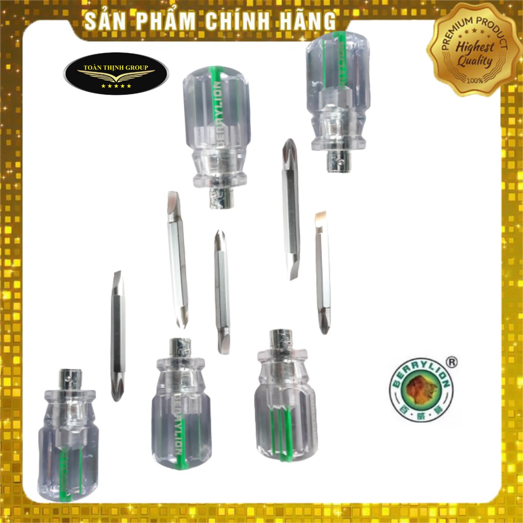 Tô Vít 2 Đầu Sọc Ngắn Berrylion  Chính Hãng - Tua Vít 2 Đầu, Chất Liệu Thép Chống Rỉ Bền Chắc
