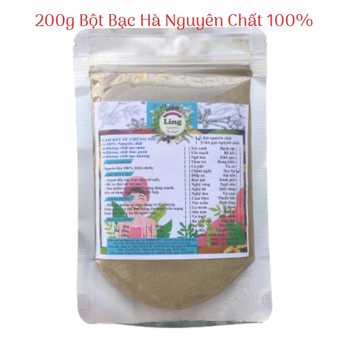 200g Bột Bạc hà sấy lạnh có giấy VSATTP và ĐKKD nguyên chất thiên nhiên 100%