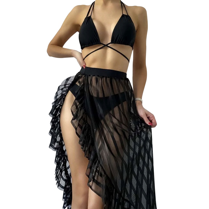 Bộ Đồ Bơi Bikini 3 Mảnh Mềm Mại Quyến Rũ Thời Trang Dành Cho Nữ