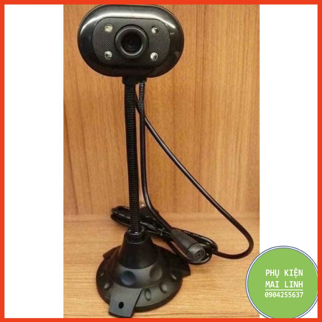 (Bảo hành 06 tháng) Webcam Chân Cao có mic dùng cho máy tính có tích hợp mic và đèn Led trợ sáng -Webcam máy tính để bàn