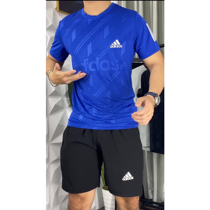 Bộ quần áo Thể Thao Nam Adidas Cộc tay chất liệu thun lạnh mềm mịn,co giãn 4 chiều, thấm hút mồ hôi