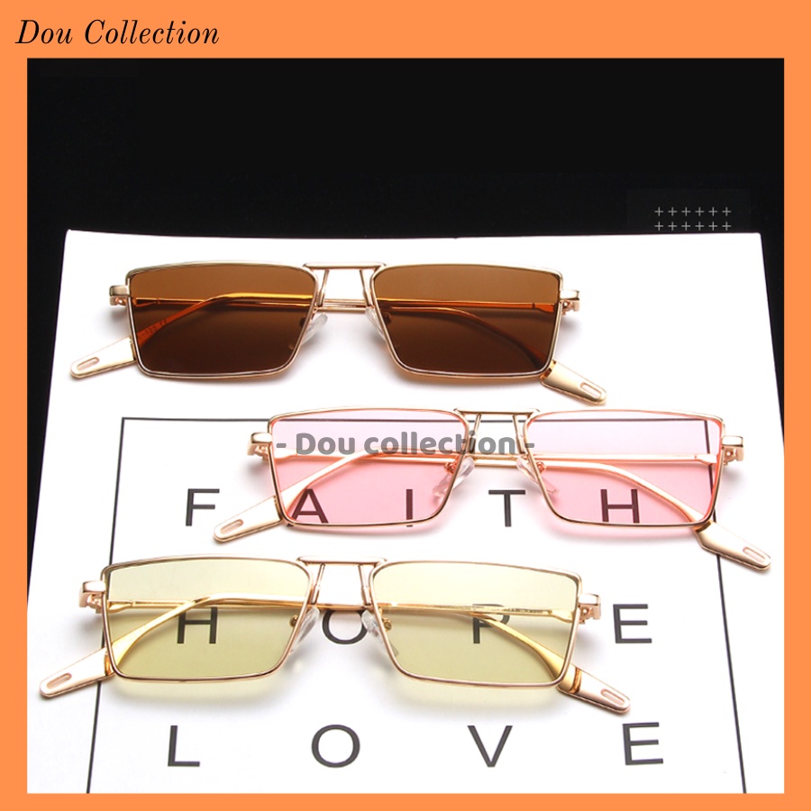 [Nowship2h] Kính Mát (Kính Râm) Cao Cấp Hình Chứ Nhật Retro Gọng Kim Loại Phong Cách Hàn Quốc - Carl Fitow - Mã MK029