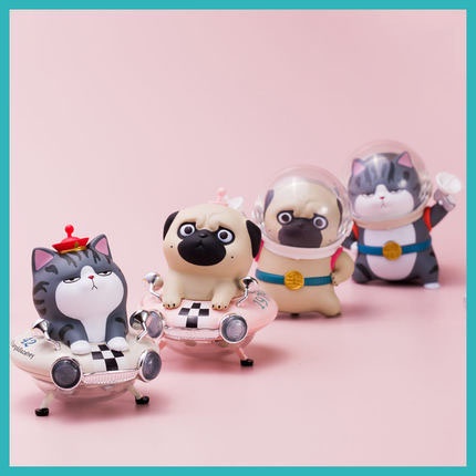 Full set mô hình chó mèo hoàng thượng phi hành gia nhiều kiểu dáng đáng yêu chất liệu PVC làm quà tặng,trang trí -Ráp