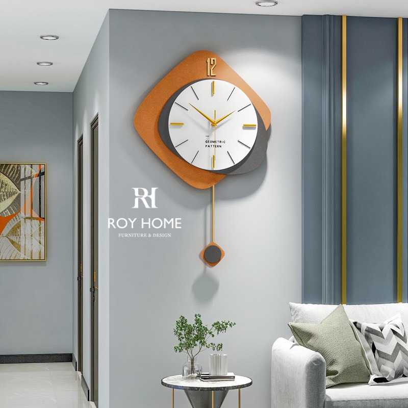 Đồng hồ treo tường Royhome Decor phong cách sáng tạo nghệ thuật mã JT2131G45