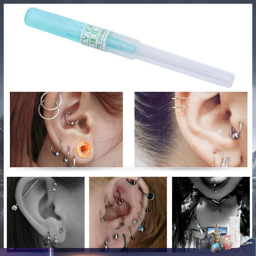 [Hàng mới về] Kim Xỏ Khuyên Đeo Trang Sức Dùng Một Lần Bằng Thép Không Gỉ 14G 16G 18G 20G