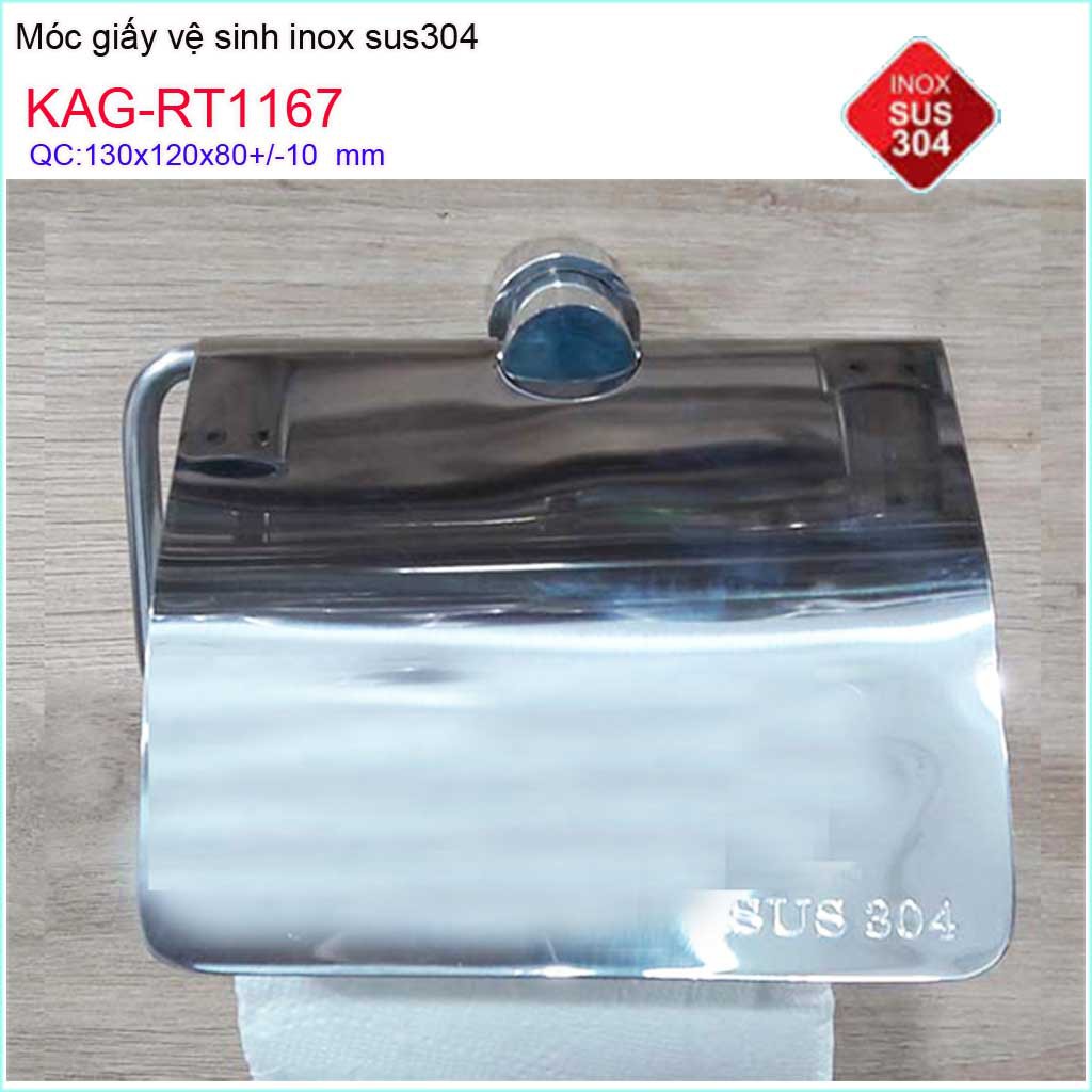 Kệ giấy vệ sinh inox 304, hộp để giấy vệ sinh Roto KAG-RT1167