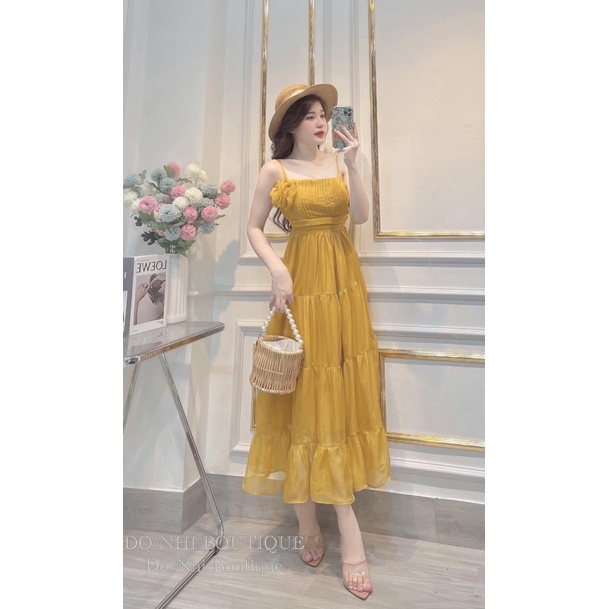 ĐẦM VOAN TƠ DÁNG DÀI NHẸ NHÀNG TIỂU THƯ SANG CHẢNH PU THỜI TRANG HHP 2022