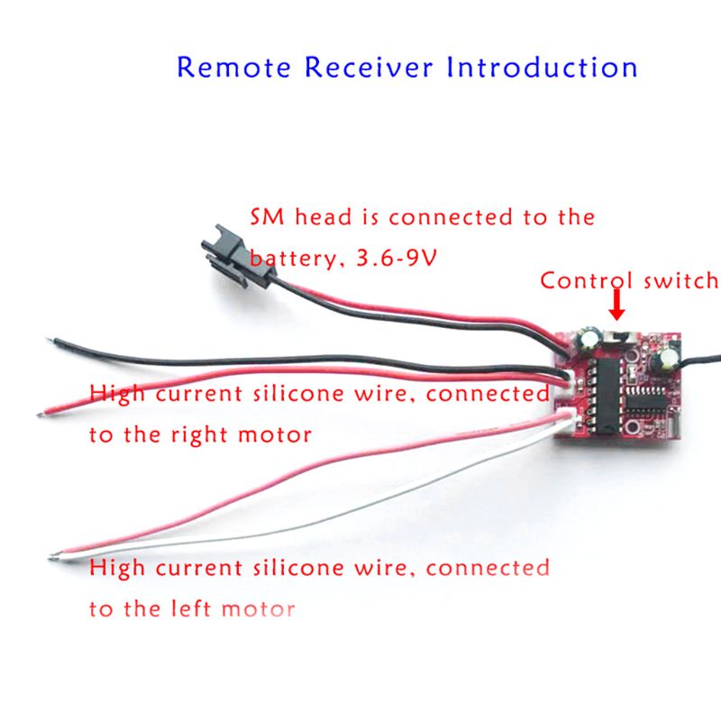 Bảng Mạch Nhận Tín Hiệu Điều Khiển Từ Xa 4 Kênh 2.4G Cho Xe Hơi Điều Khiển Từ Xa