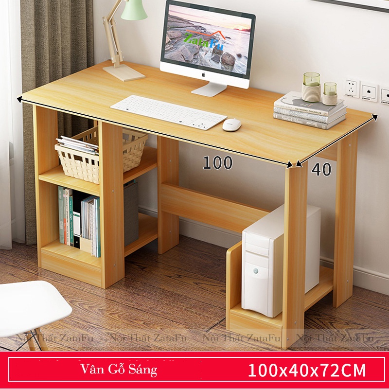 Bạn Máy Tính Gỗ Kèm Kệ Sách Giá Rẻ BLV-26