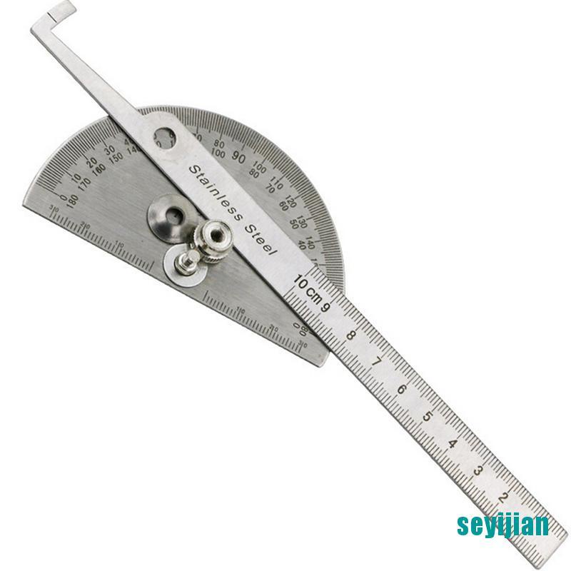 Thước Đo Góc 0-180 Độ Bằng Thép Không Gỉ 100mm