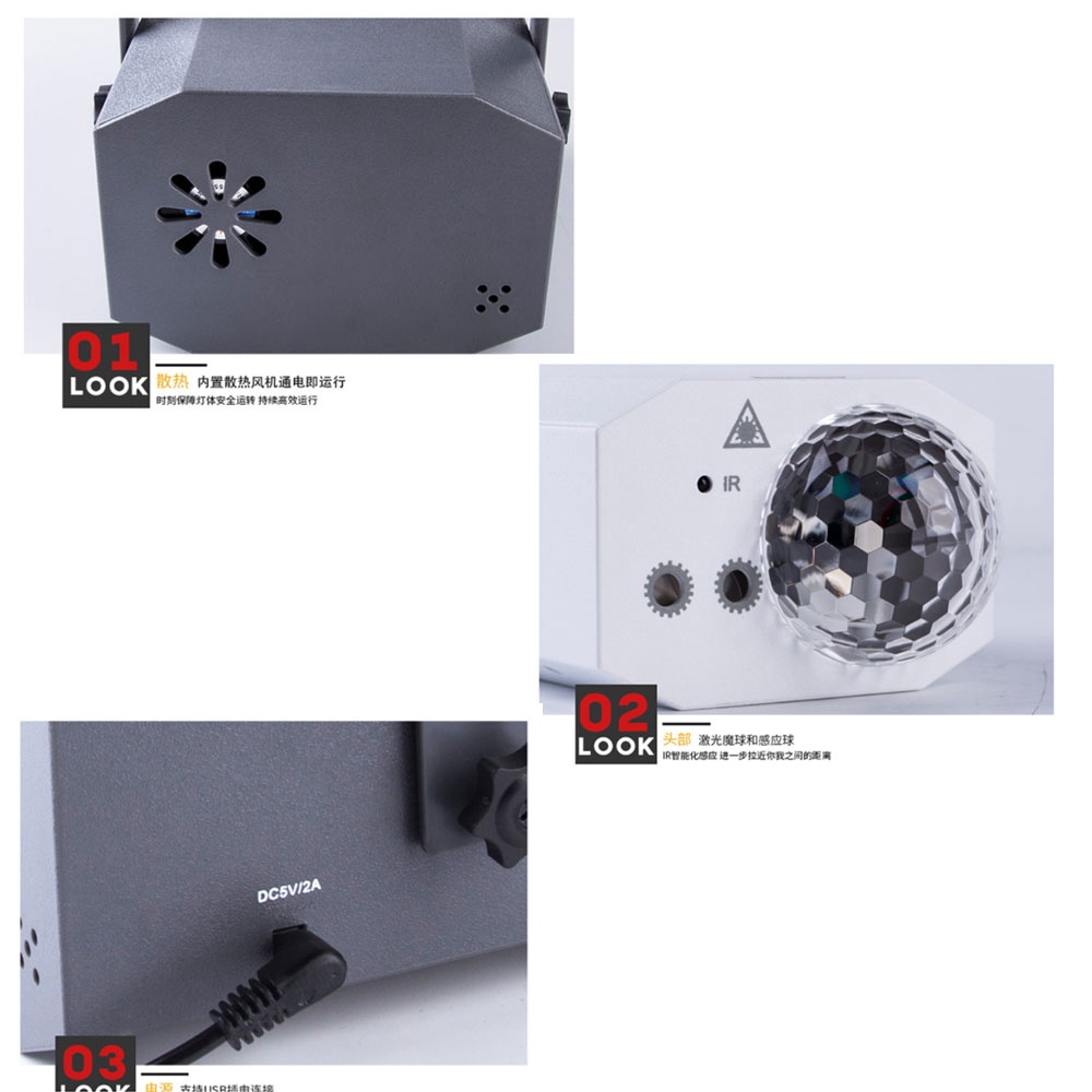 Đèn LED nháy theo nhạc kết hợp laser flash có điều khiển - đèn phòng bay chiếu ánh sáng laser