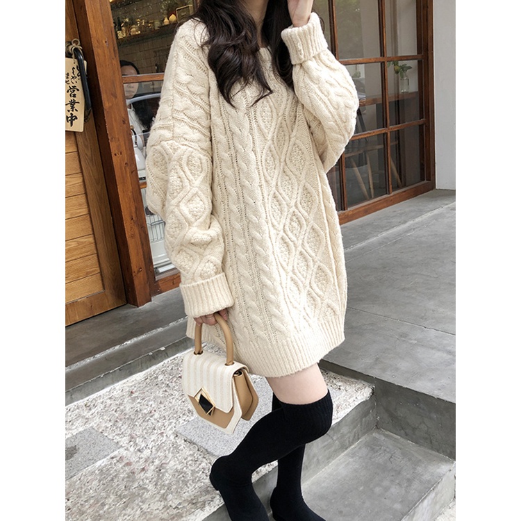 Đầm dệt kim dáng rộng dài vừa size lớn hợp thời trang cho nữ  | BigBuy360 - bigbuy360.vn