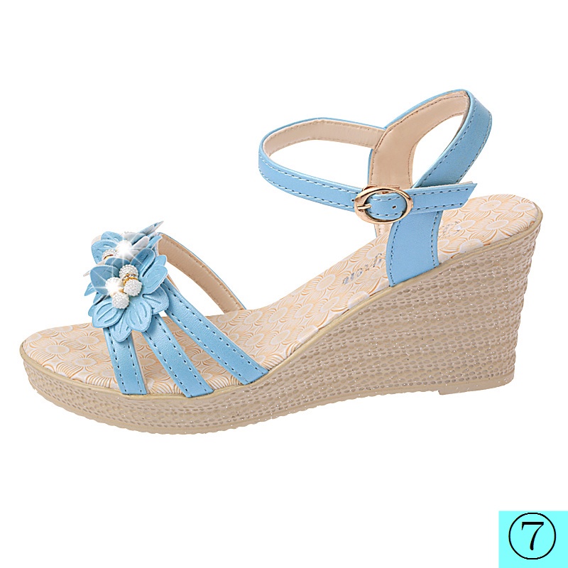Giày Sandal Đế Xuồng Cao Gót Hở Ngón Thời Trang Mùa Hè Hàn Quốc Kiểu Mới Dành Cho Nữ 7cm 2022