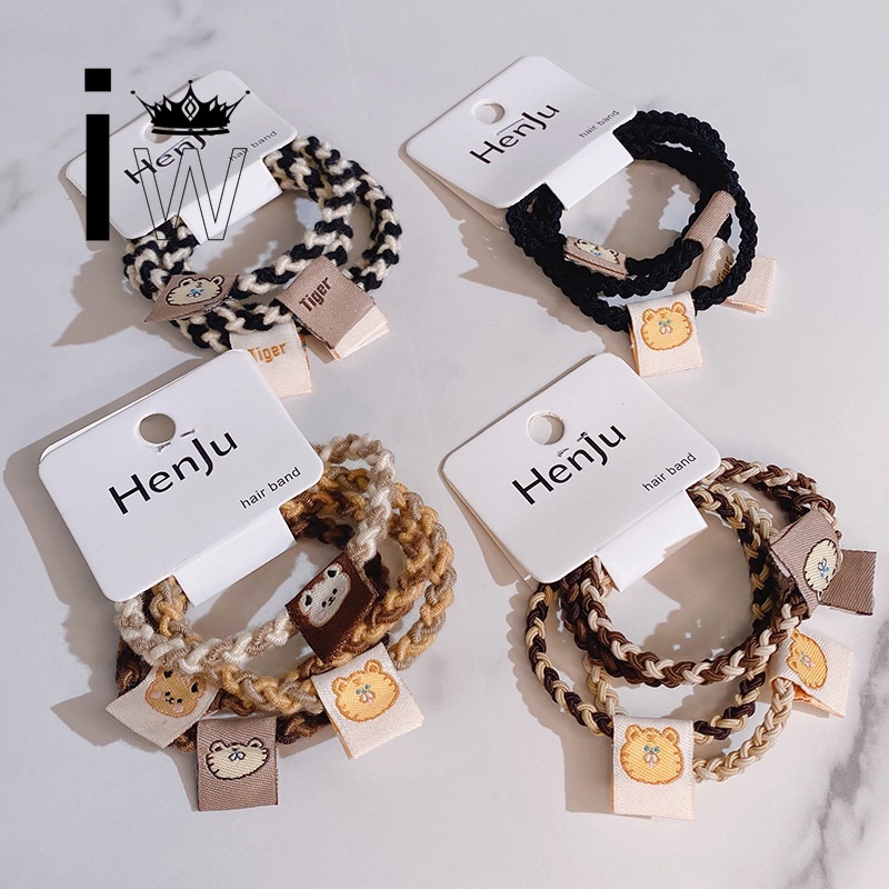 Set 4 dây buộc tóc cao su hình hổ dễ thương thời trang cho nữ