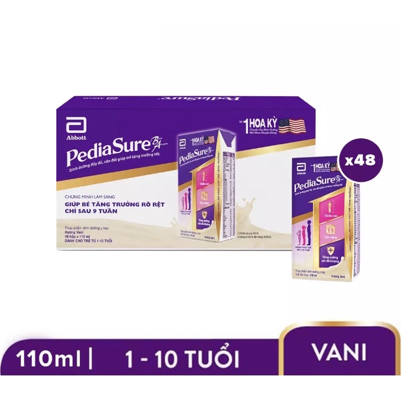 [Date T11/22] Thùng 48 hộp sữa nước Pediasure 110ml/hộp