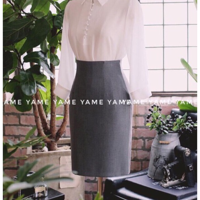 Chân Váy Bút Chì Dáng Dài 60cm Sẻ Sau cạp Liền váy có khoá kéo