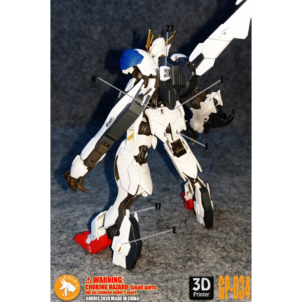 PHỤ KIỆN MOD ANUBIS - CHI TIẾT NHỰA MÔ HÌNH IN 3D CHO HG 1/144 BARBATOS LUPUS REX - GP034