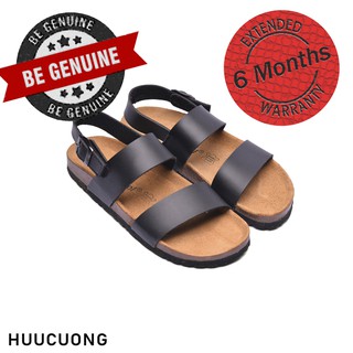 Sandal 2 quai đen đế trấu, hàng giầy dép sandal chính hãng Hữu Cường, chịu nước,