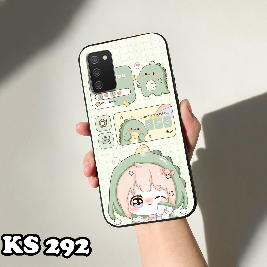 Ốp lưng Samsung A02s - Samsung A02 - Samsung A01 - Ốp in hình khủng long DinoCute - Lưng nhám viền TPU