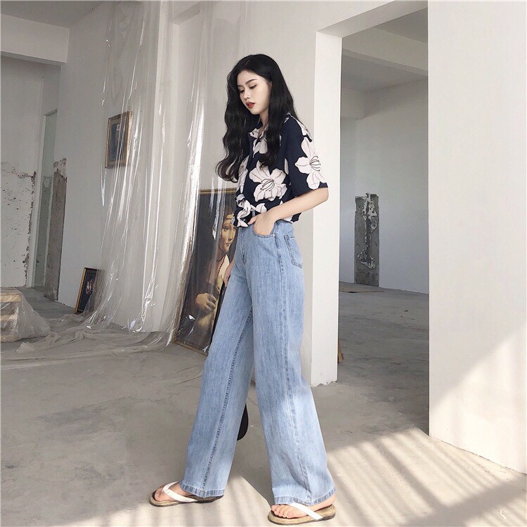 [FREESHIP 99K TOÀN QUỐC] Quần Jeans Nữ Ống Rộng Cao Cấp OHS3100 | BigBuy360 - bigbuy360.vn