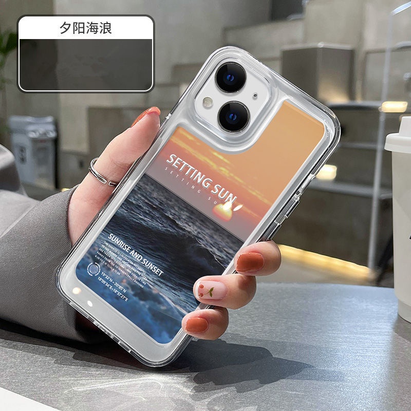 SANRIO Ốp Điện Thoại Cứng Trong Suốt Chống Sốc In Hình Ngọn Núi Cho iPhone 14 11 13 12 X XS Pro Max xr Mini xr