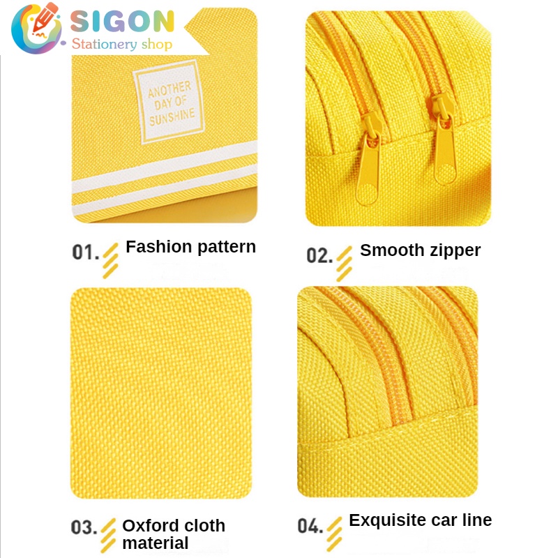 Túi Đựng Bút Hai Ngăn Sức Chứa Lớn Đơn Giản Cho Nam Nữ