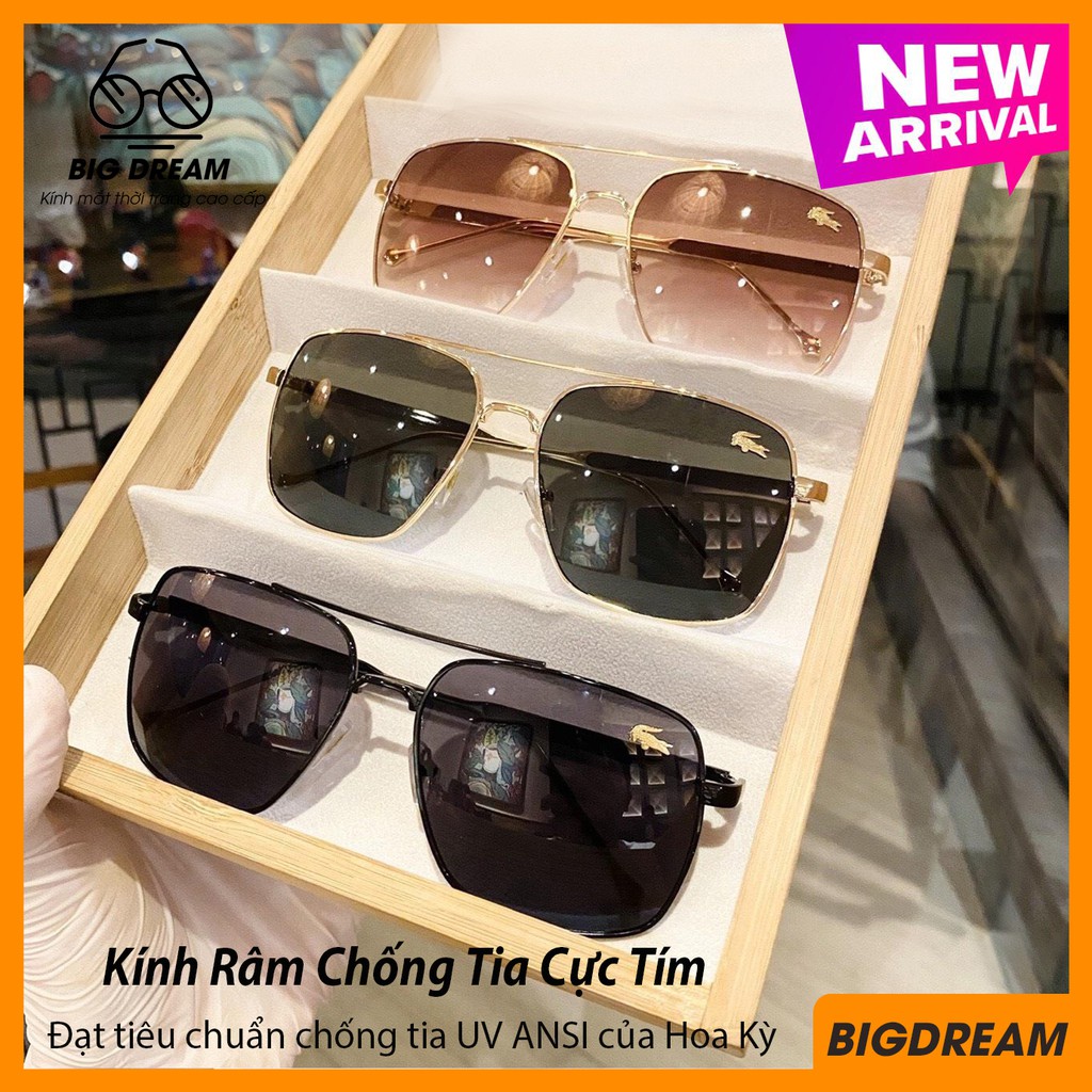 [Tặng Kèm Hộp Đựng+Khăn Lau] Mắt Kính Thời Trang Nam Cao Cấp Dáng Vuông  JJLC43, Tròng Kính Chống Tia UV