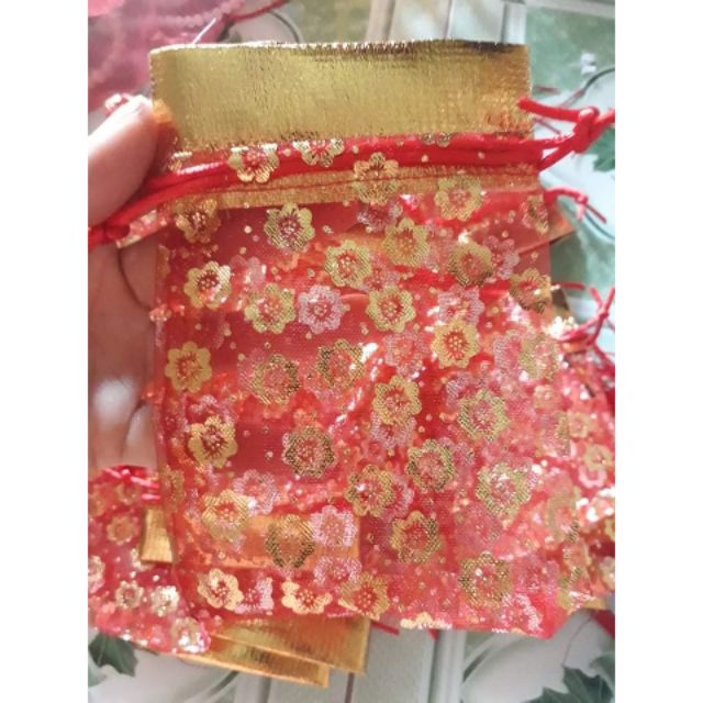 100 Túi lộc đỏ đựng gạo muối đầu năm 10x13cm