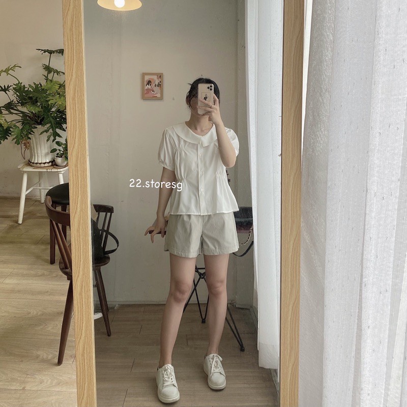 SET ÁO CỔ SEN+ SHORT