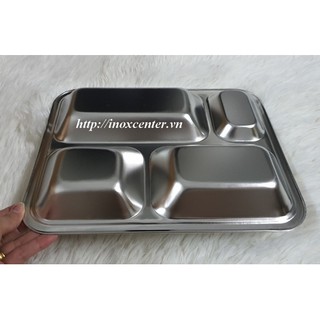 KHAY CƠM PHẦN INOX 4 NGĂN 201|inoxcenter86