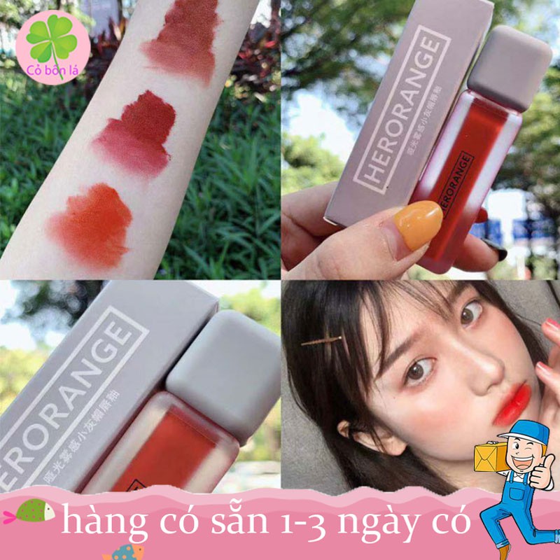 Son Kem Lì Herorange Siêu Xinh Chất Mềm Và Mịn Môi